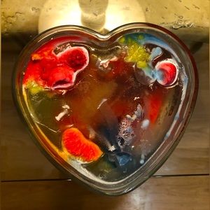 Heart Shaped  Fruit Cocktail Valentines Day Gelwax Candle